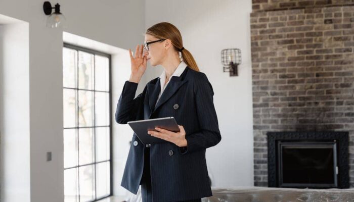 Home inspector checking roof and exterior during a thorough home inspection checklist