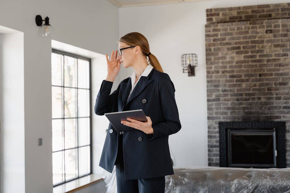 Home inspector checking roof and exterior during a thorough home inspection checklist